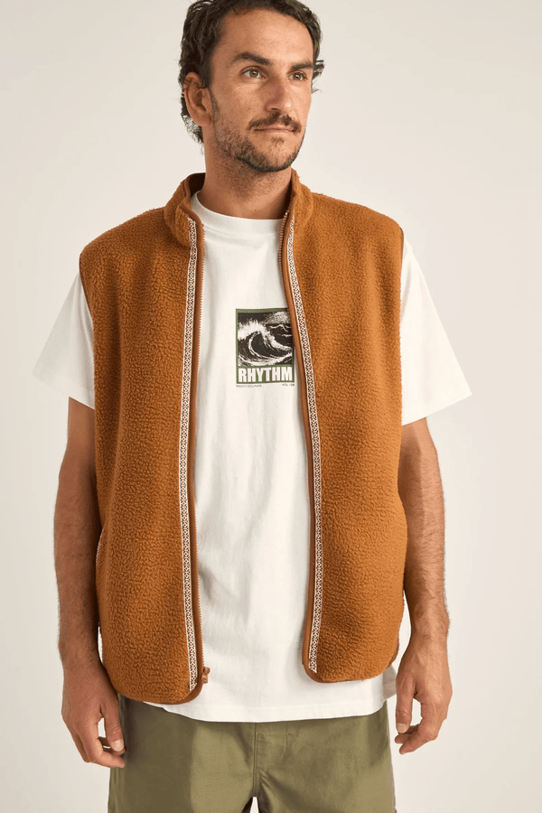 MARCO SHERPA VEST - TOBACCO