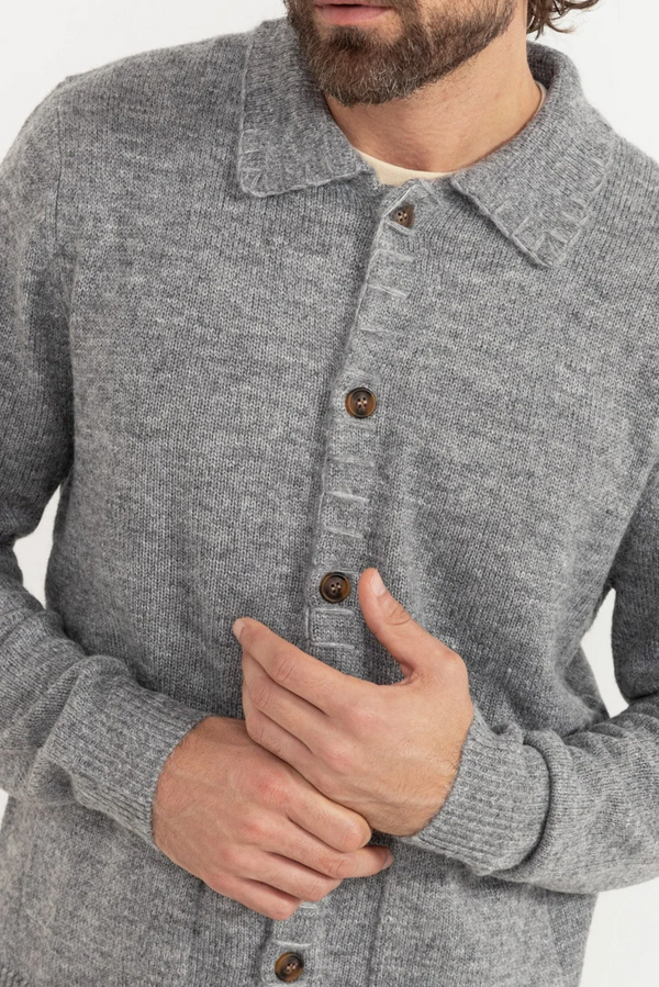 MOHAIR WHIP STITCH KNIT - GREY