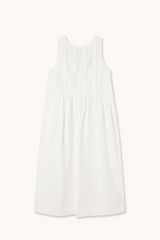 LOW BACK FRILLS DRESS - OFF WHITE
