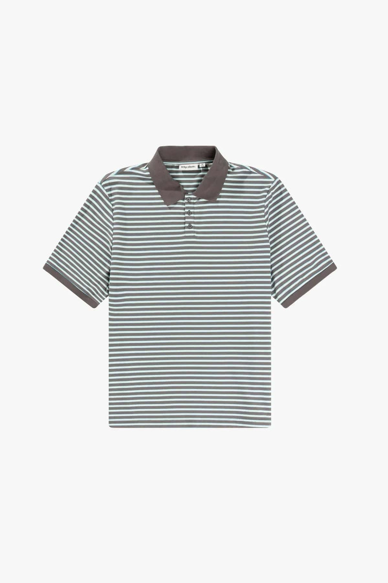 STRIPE SS POLO STRIPE SS POLO - CHARCOAL