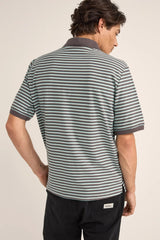 STRIPE SS POLO STRIPE SS POLO - CHARCOAL