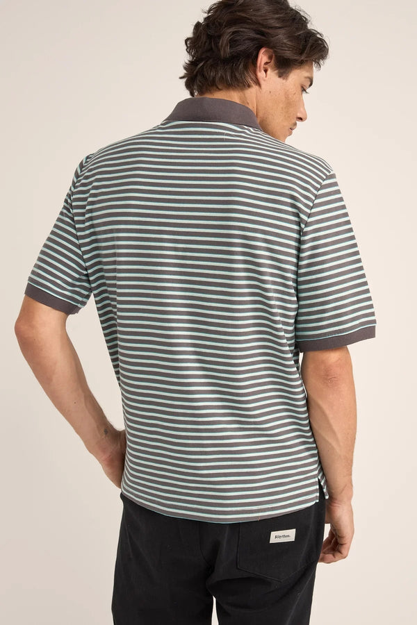 STRIPE SS POLO STRIPE SS POLO - CHARCOAL