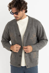 WES CARDIGAN - CHARCOAL
