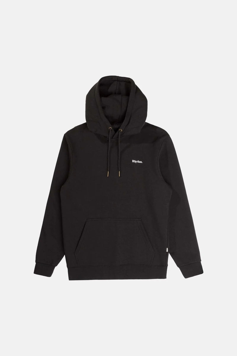 BRAND FLEECE HOOD - BLACK