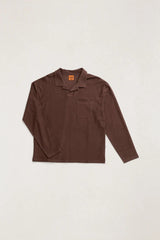 VINTAGE TERRY LS POLO CHOCOLATE