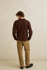 VINTAGE TERRY LS POLO CHOCOLATE
