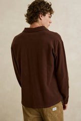VINTAGE TERRY LS POLO CHOCOLATE