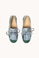 CONTRAST BOAT SHOES - BOTTLE GREEN