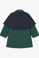 BICOLOR TRENCH COAT - BOTTLE GREEN