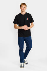 PRINTED T-SHIRT / 1459 LIN - BLACK MELANGE