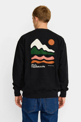 PRINTED CREWNECK / 2812 TER - BLACK MELANGE