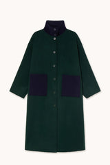 COLOR BLOCK COAT - INK BLUE