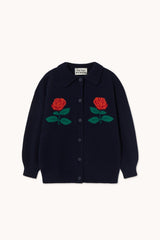 ROSES OVERSIZED CARDIGAN - NAVY