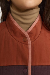 QUILTED BLOCK VEST - ORANGE