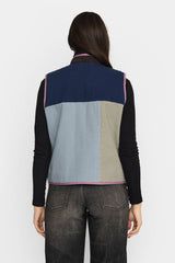 QUILTED BLOCK VEST - BLUE