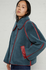 FAUX FUR COAT - INK BLUE