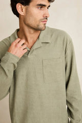 VINTAGE TERRY LS POLO - SAGE