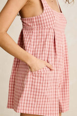 KIRRA CHECK ROMPER - PINK