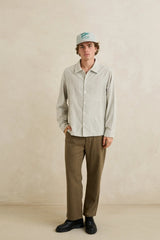 BANK STRIPE LS SHIRT OLIVE