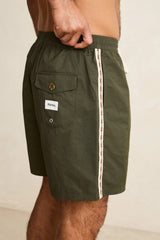 WOVEN TAPE BEACH SHORT OLIVE