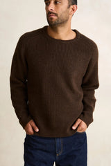 VINTAGE WAFFLE KNIT SWEATER CHOCOLATE