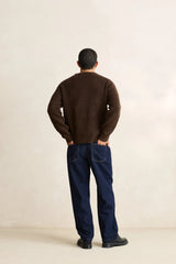 VINTAGE WAFFLE KNIT SWEATER CHOCOLATE