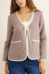 LONDON CHECK REVERSIBLE QUILTED JACKET CHOCOLATE