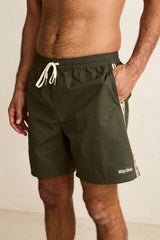 WOVEN TAPE BEACH SHORT OLIVE