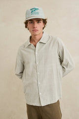 BANK STRIPE LS SHIRT OLIVE