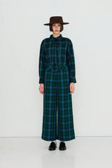 CHECK PANTS - DEEP BLUE/DARK GREEN