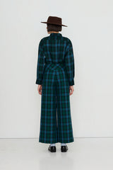 CHECK PANTS - DEEP BLUE/DARK GREEN