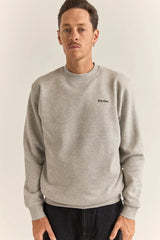 BRAND FLEECE CREW GREY HEATHER