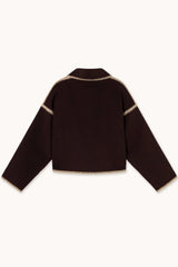 SHORT HORSES EMBROIDERED COAT - CHARCOAL