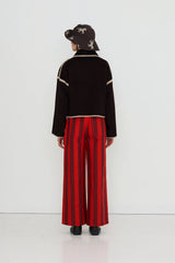 SHORT HORSES EMBROIDERED COAT - CHARCOAL