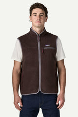 M'S RETRO PILE VEST DEN BROWN