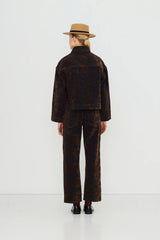 DENIM JACQUARD JACKET - NAVY