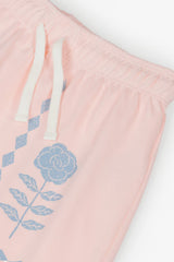 FLOWER PATTERN GRAPHIC SHORTS - PASTEL PINK