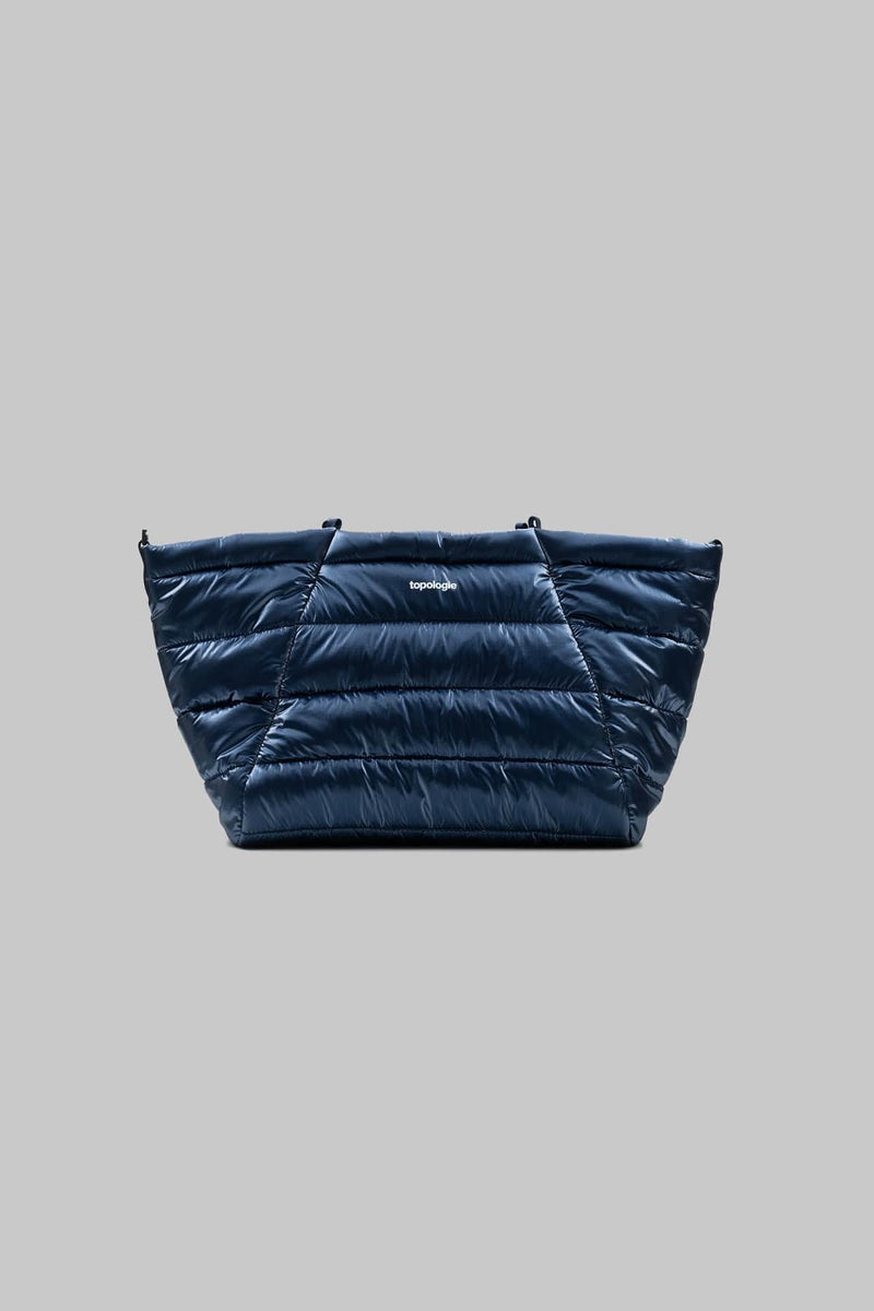 MARCHE TOTE MEDIUM MARINE BLUE METALLIC PUFFER