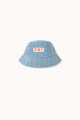 BLUE FLOWERS BUCKET HAT - LIGHT WASH DENIM