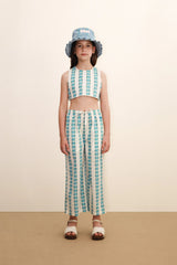 BLUE FLOWERS BUCKET HAT - LIGHT WASH DENIM